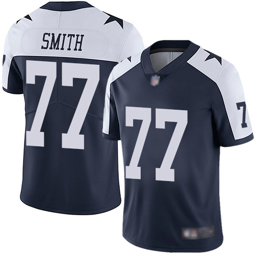 Men Dallas Cowboys Limited Navy Blue Tyron Smith Alternate #77 Vapor Untouchable Throwback NFL Jersey